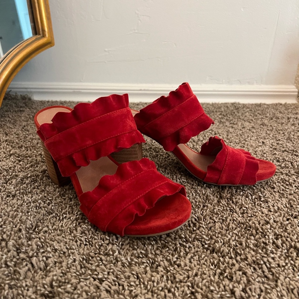 Free People Red Block Heel